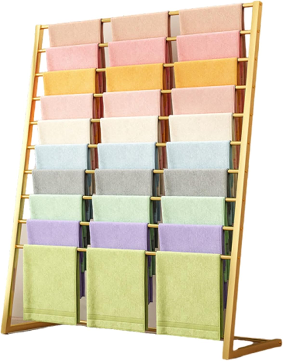 Metal Floor Standing Silk Scarf Rack Organizer,Large Capacity Scarves Holder,Commercial Shawl Fabric Storage Display Stand,Multi-Purpose Sheets Belt Suit Pants Hanging Ra,80X40X145Cm