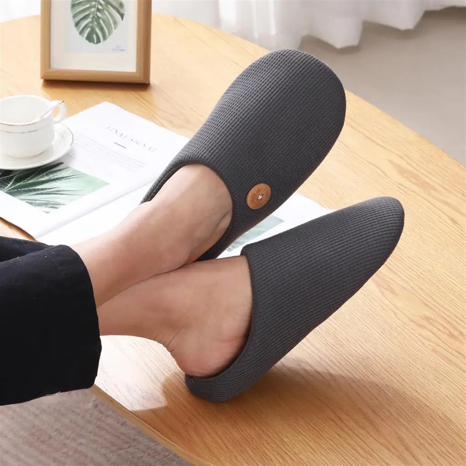 Pantofole Uomo Pantofole in cotone caldo for donna Uomo morbide slip-on da interno for coppia Scivoli muti for la casa