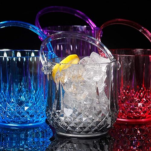 Miniatura 3 de Cubo de hielo para barra de cócteles, cubo de hielo de acrílico transparente para congelador recipiente de hielo de cristal con mango desmontable