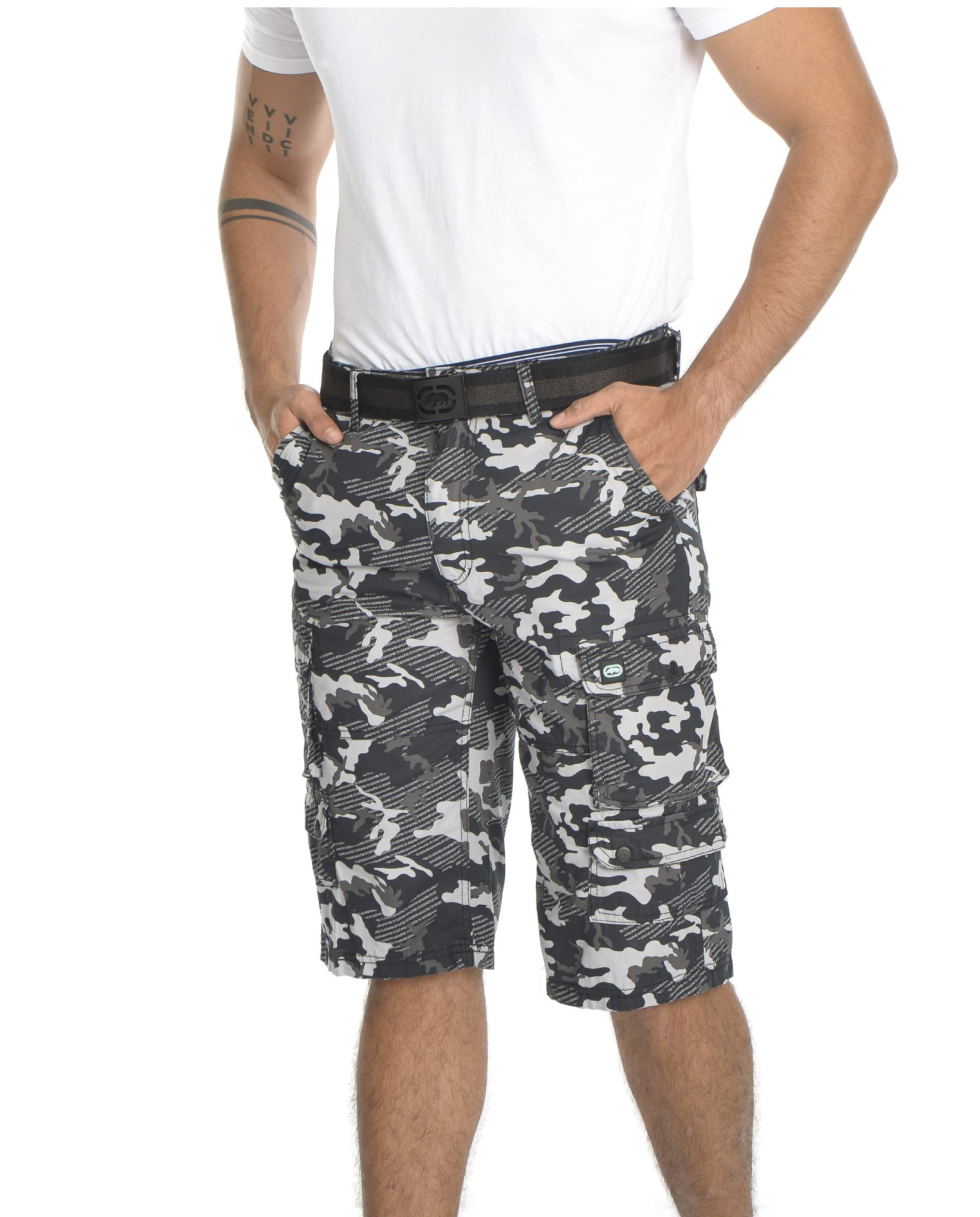 Ecko UnltdEcko Cargo Shorts for Men – Twill Camo Mens Cargo Shorts with Belt Big and Tall
