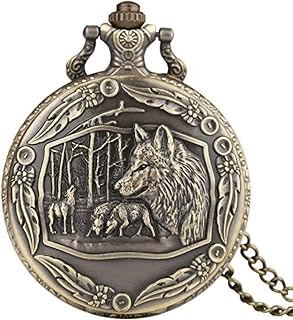 Pocket Watch Animal Peacock Owl Pattern Vintage Pocket Watchpunk Watches Women Pocket Watch with Chains with Necklace