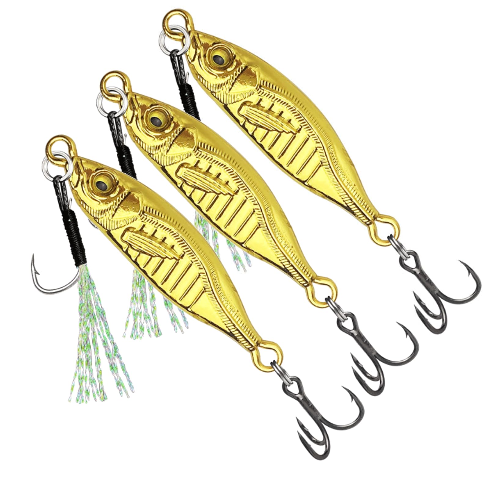 IvyLoutish Fishing Lure Bait 3 PCS Zinc Alloy Spoon Pesca Baits Fishing Bait Set 7g-40g Metal Jig Fishing Accessories Fishing Tackle