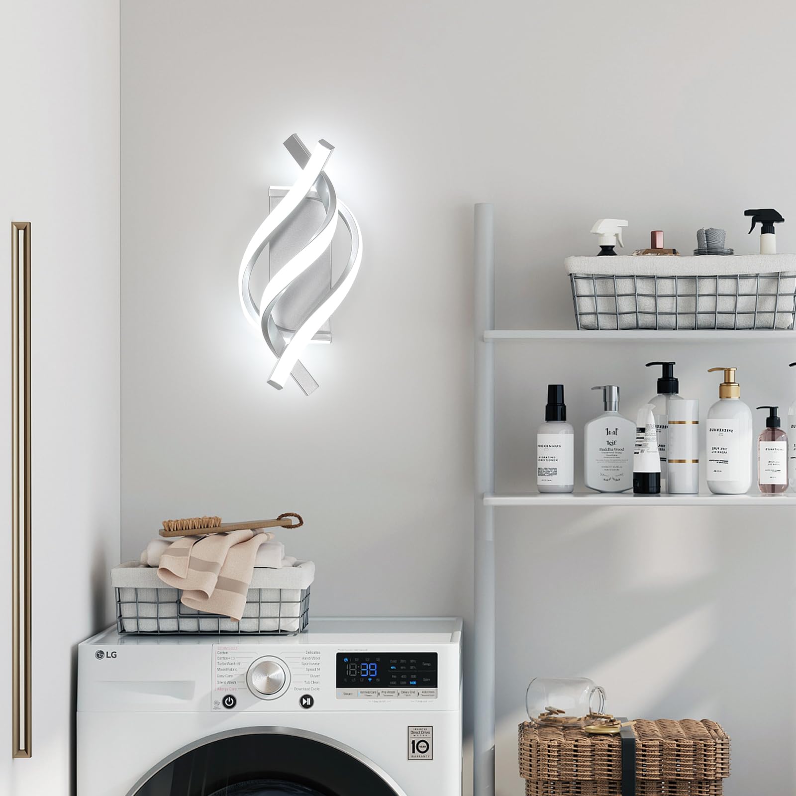 Comely Lámpara de Pared Interior LED, 22W Apliques Aluminio Moderno 2500LM para Dormitorio Salon Pasillo Escalera, Luz Blanca Fría 6500K