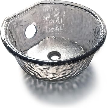 ans Glass Sink Bowl for Salon Pedicure Spa Foot Soak Annulus Reflection Nickel