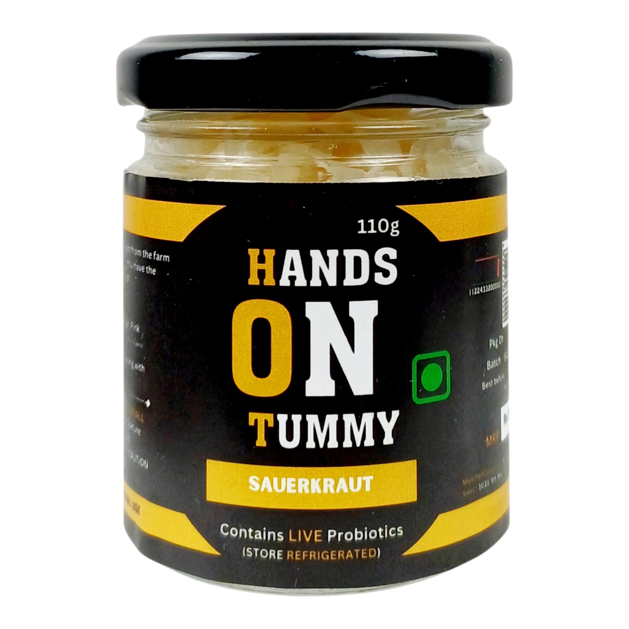 Sauerkraut | Fermented Organic Cabbages | Probiotic Pickle For Gut & Overall Wellness | 110 Grams