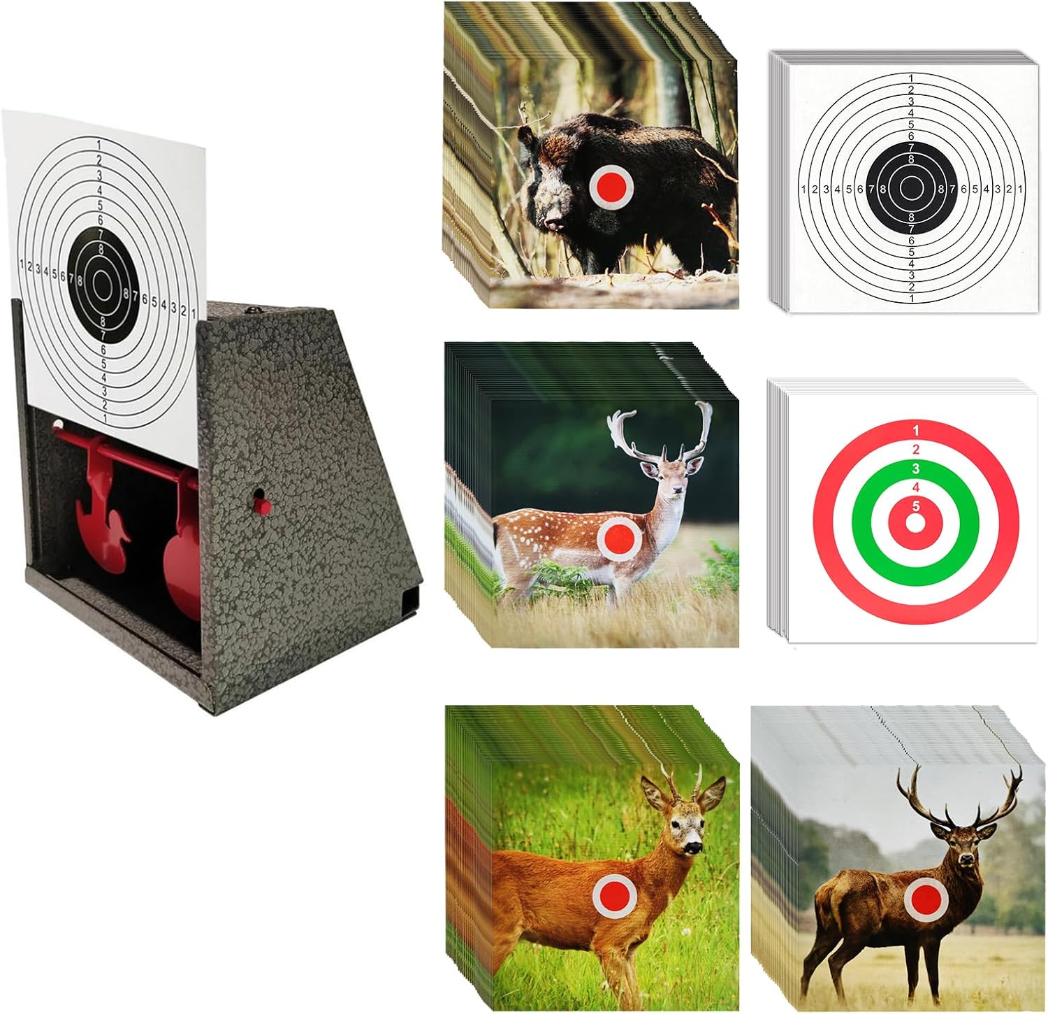 Atflbox BB Gun Trap Target with 20pcs Paper Targets and 100 x Animals Shooting Target Papers