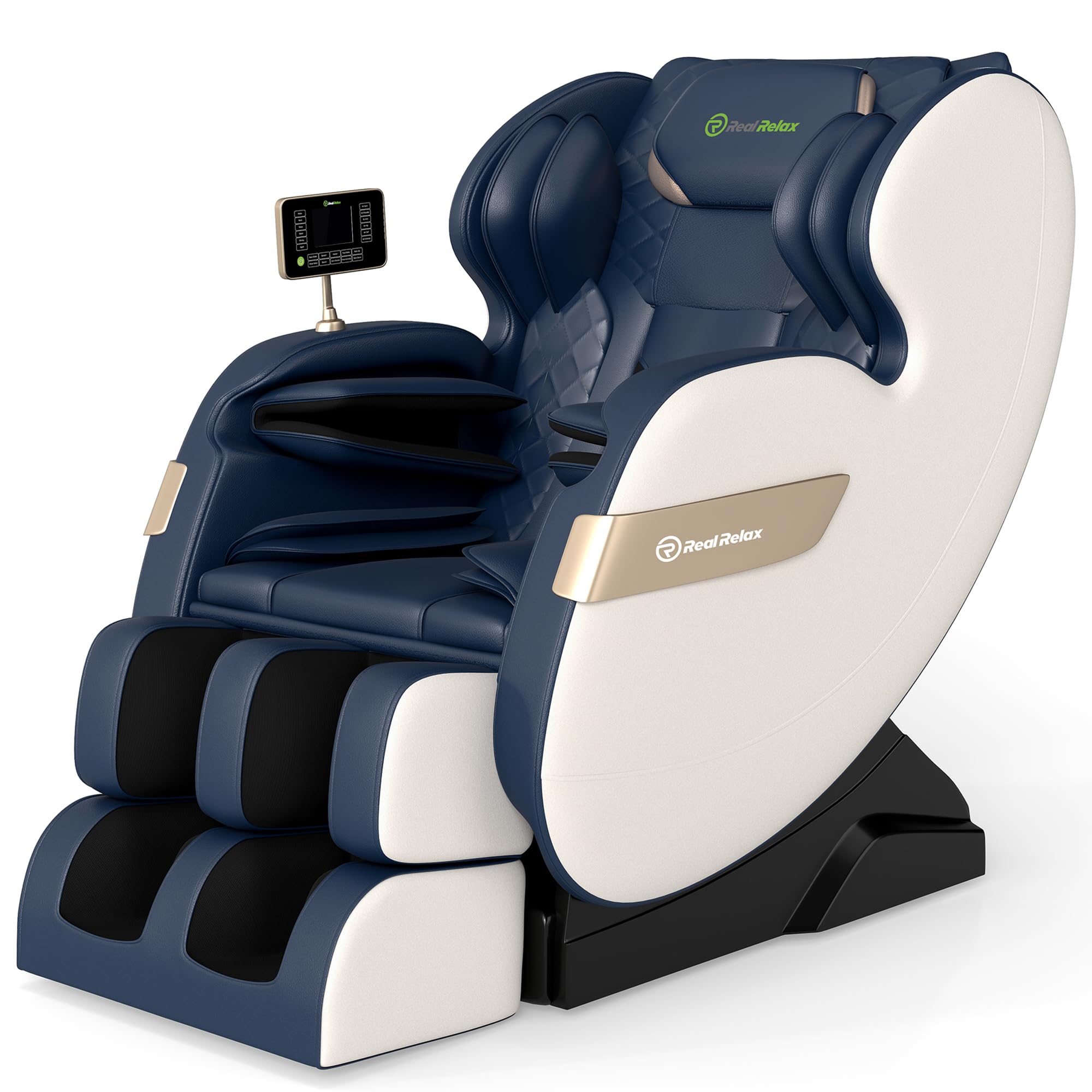 Real Relax 2025 Full Body Massage Chair in blue and khaki