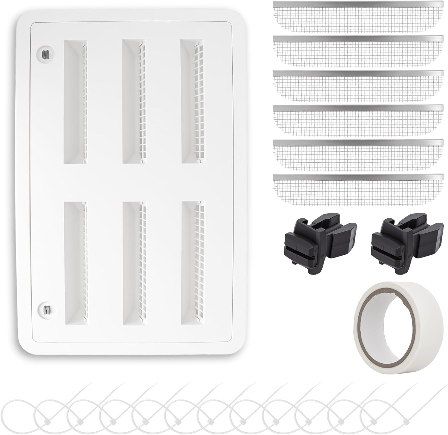 RV Refrigerator Lower/Upper Mount Vent Cover with Screen, 23-1/8" W x 15" H, RV Vent Cover Replacement for Camper Trailer