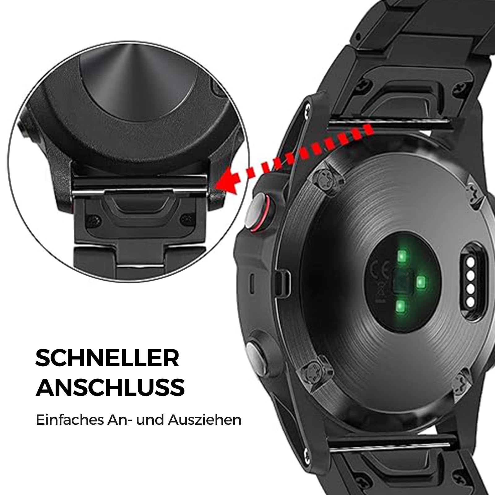 Titan Armband 22mm Kompatibel mit Fenix 8 47mm/E 47mm/7/6 Pro/5 Plus/Forerunner 965 955, 26mm Metall-Uhrenarmband mit Schnellverschluss Kompatibel mit Fenix 8 51mm/Enduro 3 51mm/7X Pro/6X Pro