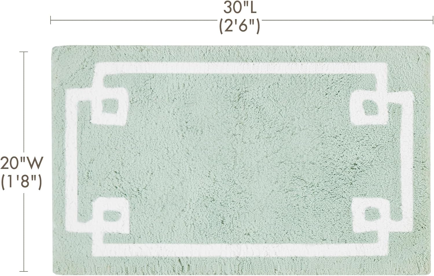 Madison Park Evan 100% Cotton Bathroom Rug Non Slip Backing-Luxrurious Tufted Plush Bath Mat Absorbent, Quick Dry, Spa Design Shower Room Décor, 20x30, Seafoam - Image 2