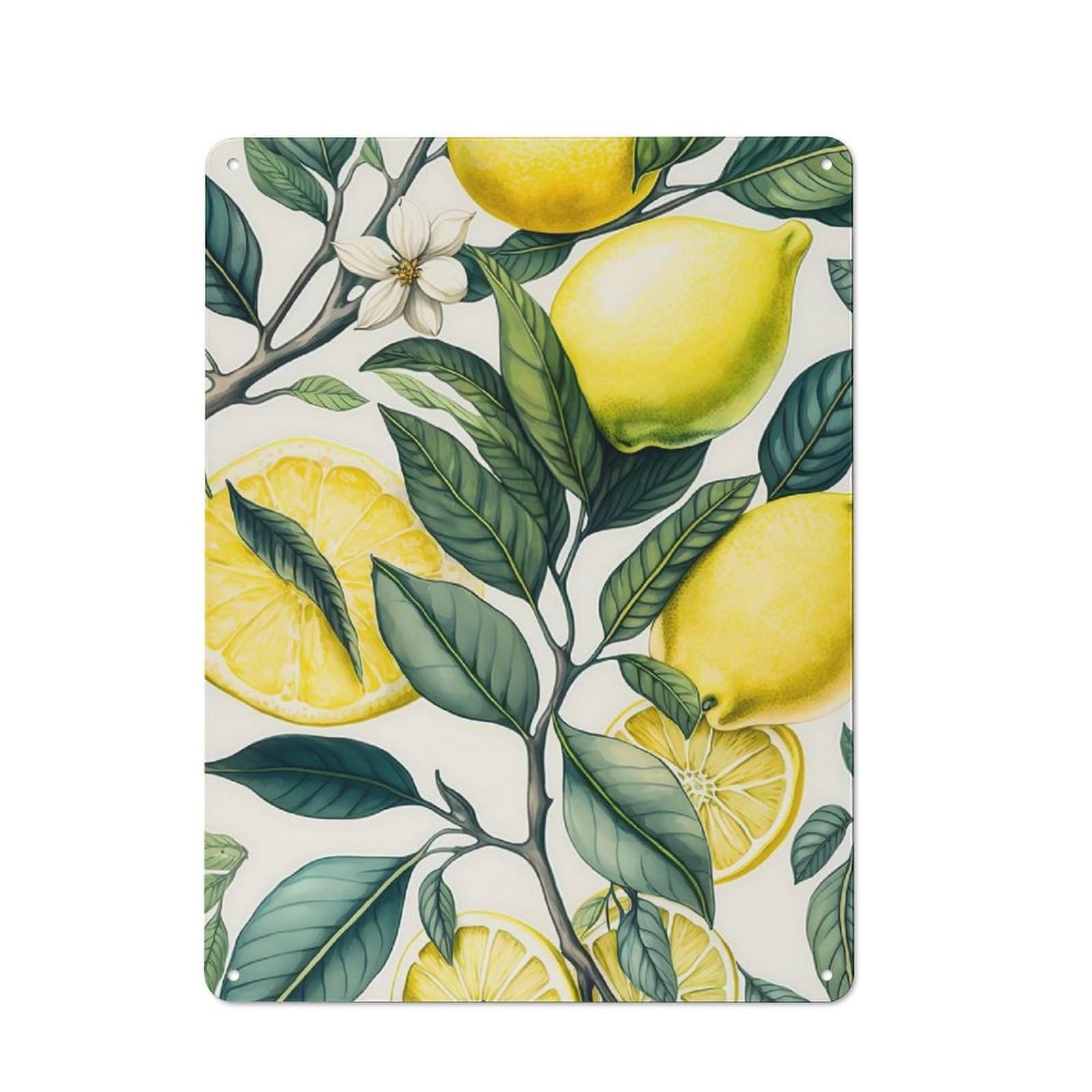Nostalgic Decorative Tin Plaque 40x30cm Featuring Lemon Art, Classic Pub Decor for Cafe, Pub, Workshop Or Home Bar