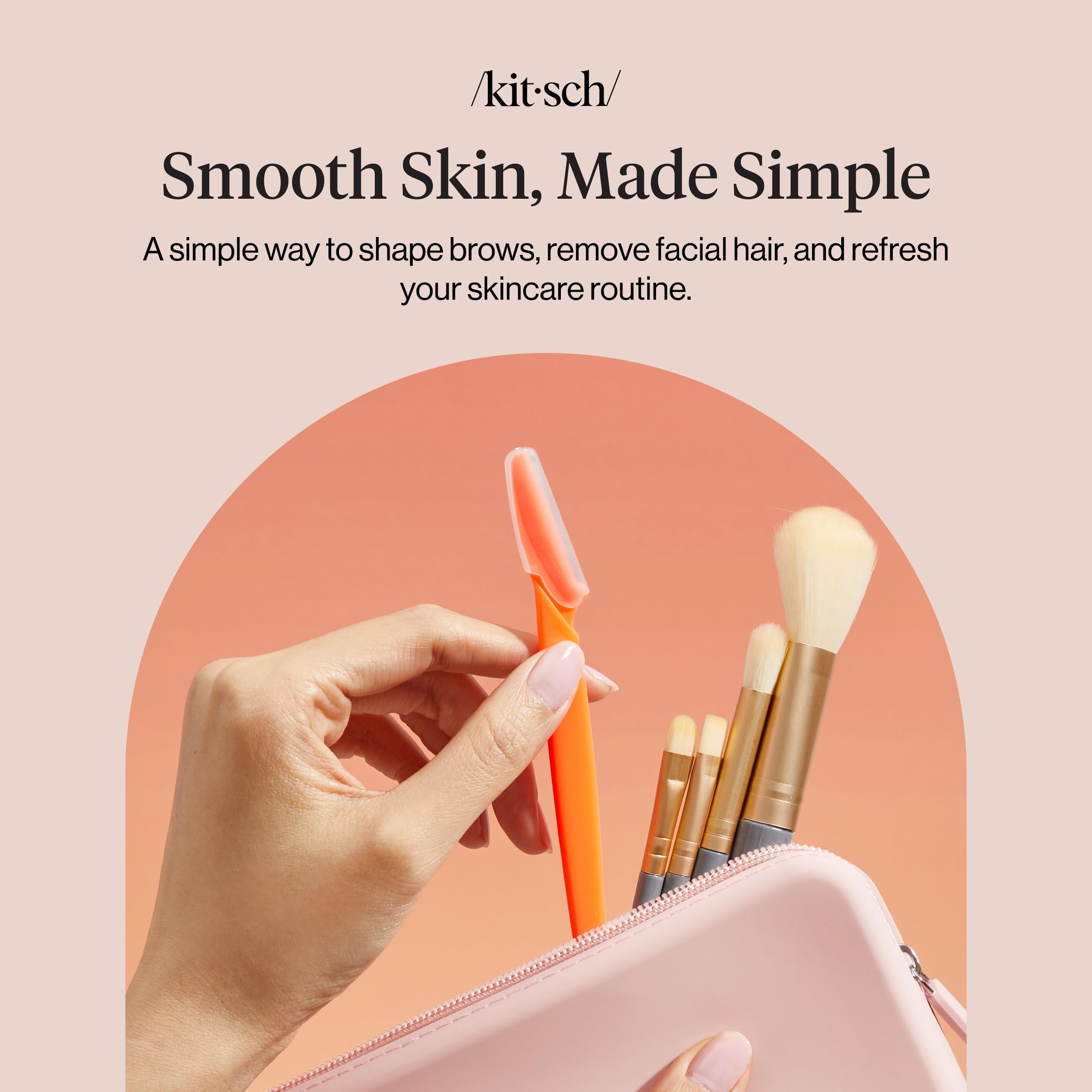 Kitsch Dermaplane Razor for Women Face – Coral, 12 pcs view 8