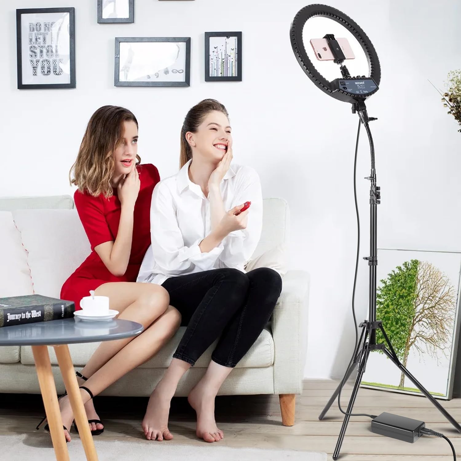 KFD Alimentatore di rete 15 V 4 A caricatore per luce ad anello NEEWER 14 pollici 18 pollici 55 W 5600 K LED lampada ad anello 10088612 adattatore Neewer Photograph Photo Studio Ring Light NW-150480D2