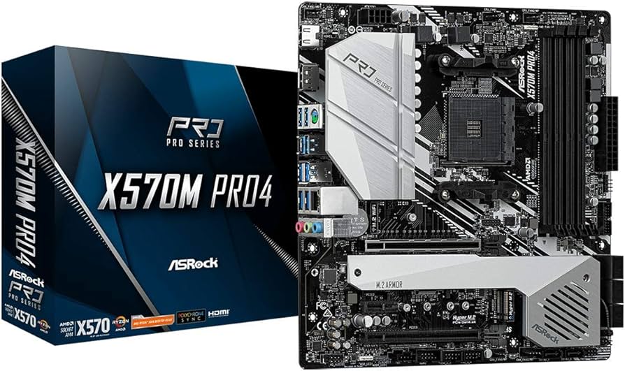 ASRock AM4/X570M Pro4/DDR4/M.2/HDMI/DP/RJ45 Motherboard ASRock AM4/X570M Pro4/DDR4/M.2/HDMI/DP/RJ45 Motherboard