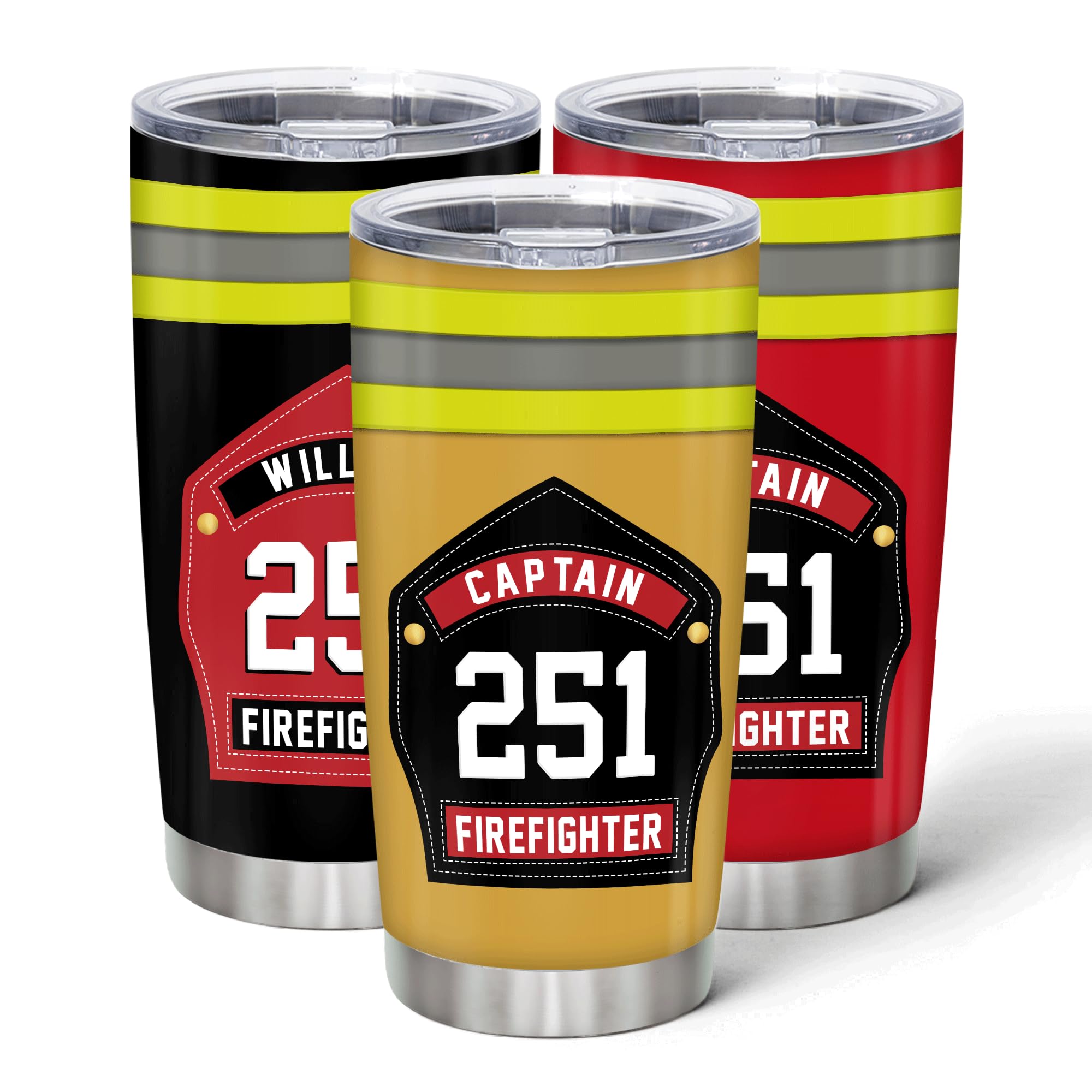 HyturtleHyturtle Personalized Firefighter Gifts For Men - Firefighter Printed Custom Name Stainless Steel Tumblers 20oz With Lid - Gift For Firemen Fire Department Dad Men Graduation Birthday Christmas