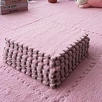 Vista 16 de 12 piezas Tapete de Piso de Espuma de Rompecabezas de Felpa, Baldosas de Espuma Cuadradas Entrelazadas Suaves Gruesas Esponjosas Alfombras de Área
