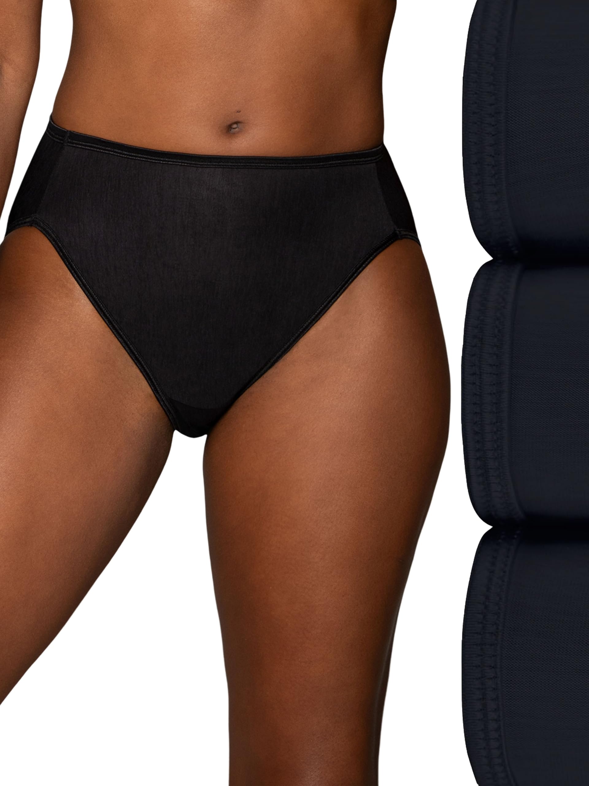 Vanity Fair Women's Illumination Hi Cut Panty 13108 Briefs, Black Multi, 14