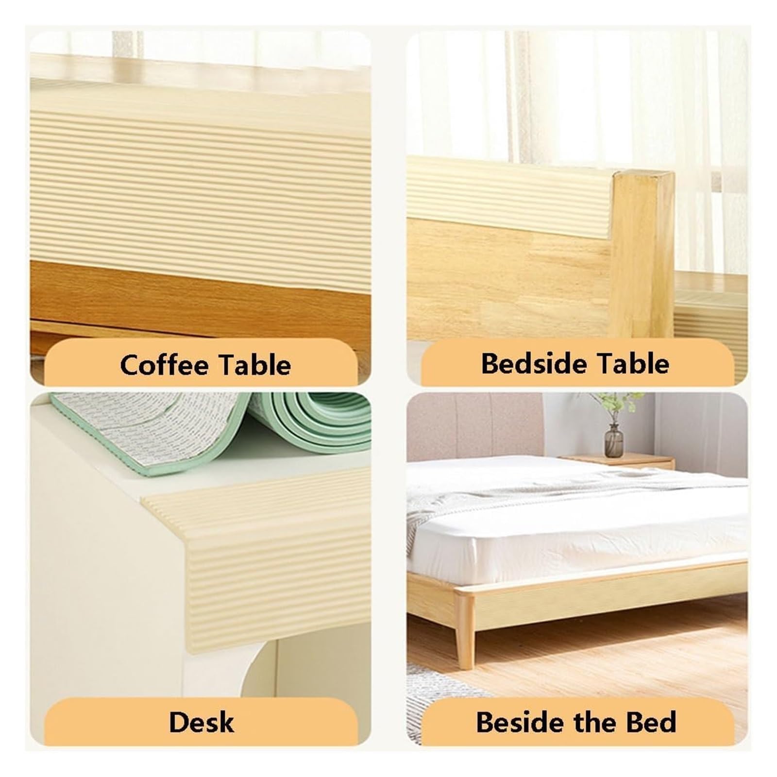 Protector de esquina de seguridad infantil con espuma anticolisión para protección de bordes de mesa, color azul, 2 m