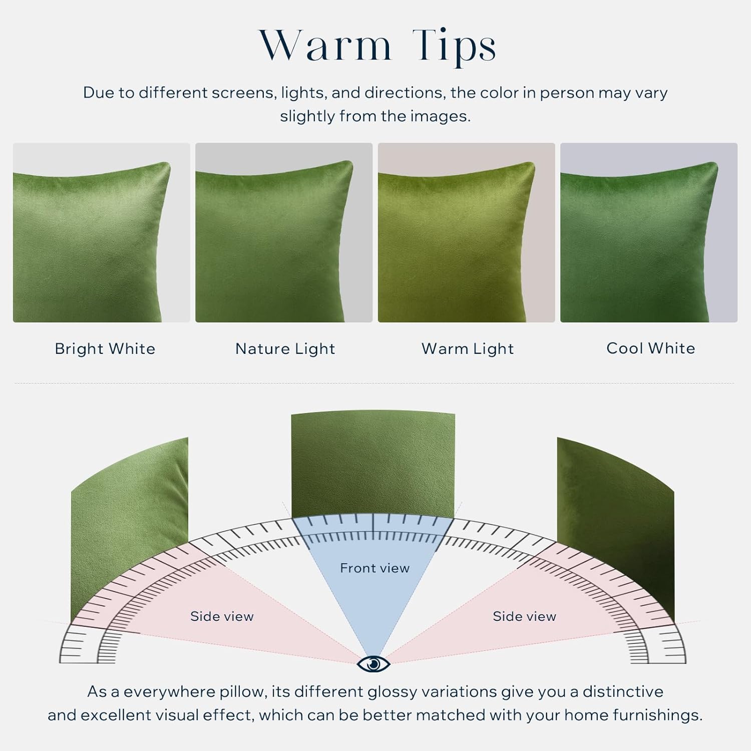 Phantoscope Pack of 2 Velvet Decorative Throw Decorative Pillow Cover Soft Solid Square Cushion Case for Couch Green 18 x 18 inches 45 x 45 cm - Image 5