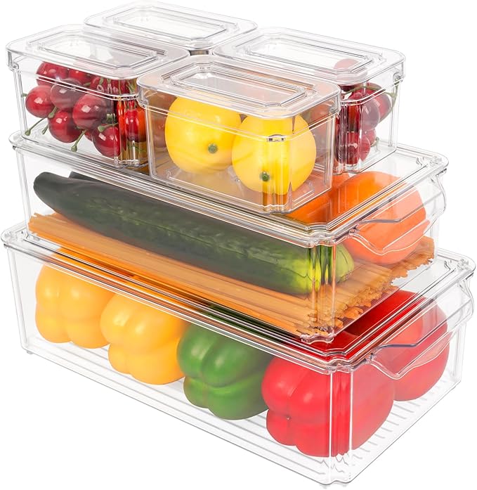 Boîtes De Rangement Heveer Pour Fruits Et Légumes – Lot De 2 – Réutilisables Et Lavables