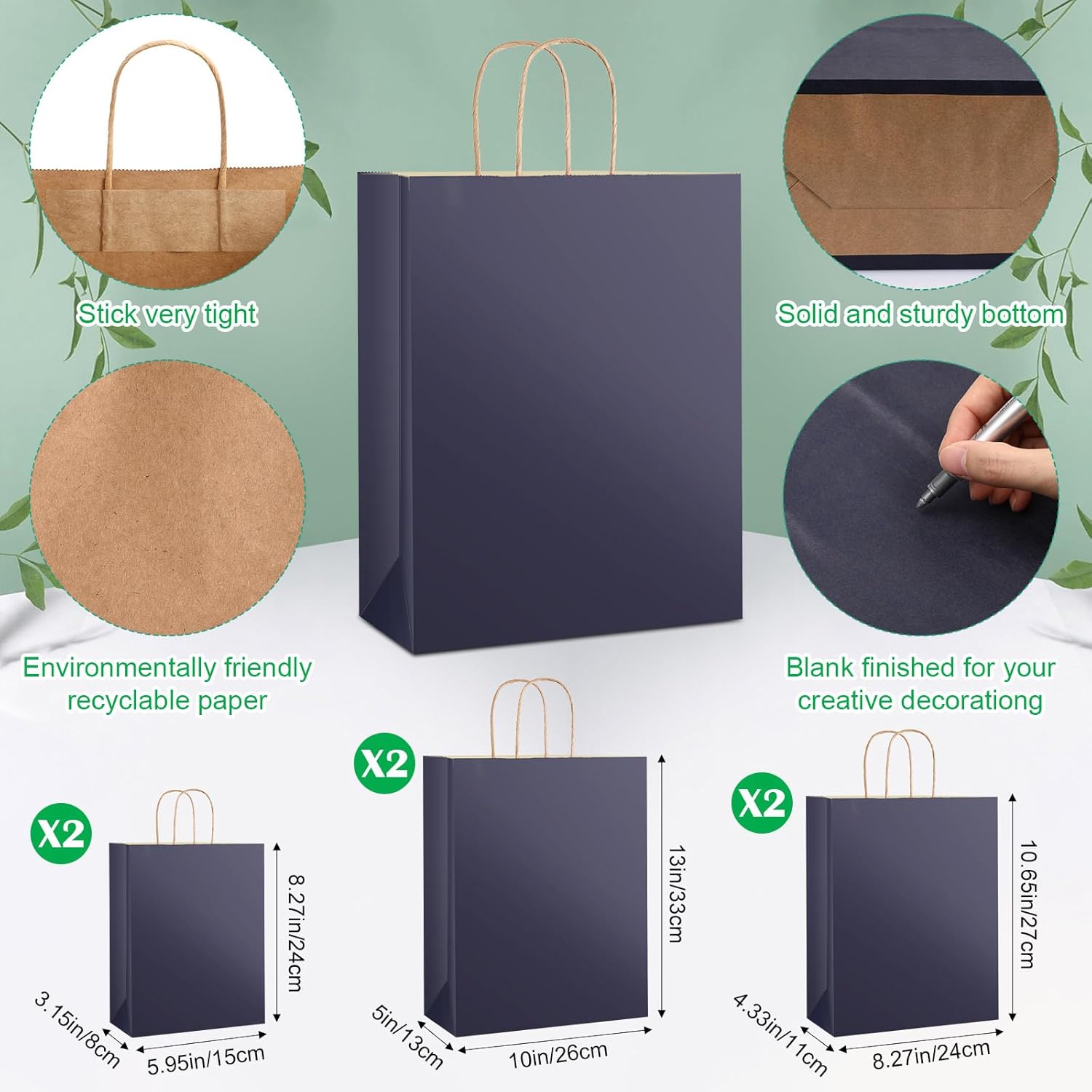 Kolldenn 96 Pcs Gift Paper Bags with Handles Bulk 16 Colors 3 Sizes (large/medium/small) Kraft Shopping Bag Various Sizes for Valentine's Day Christmas New Year Birthday Gift Wrapping Bags - Image 2