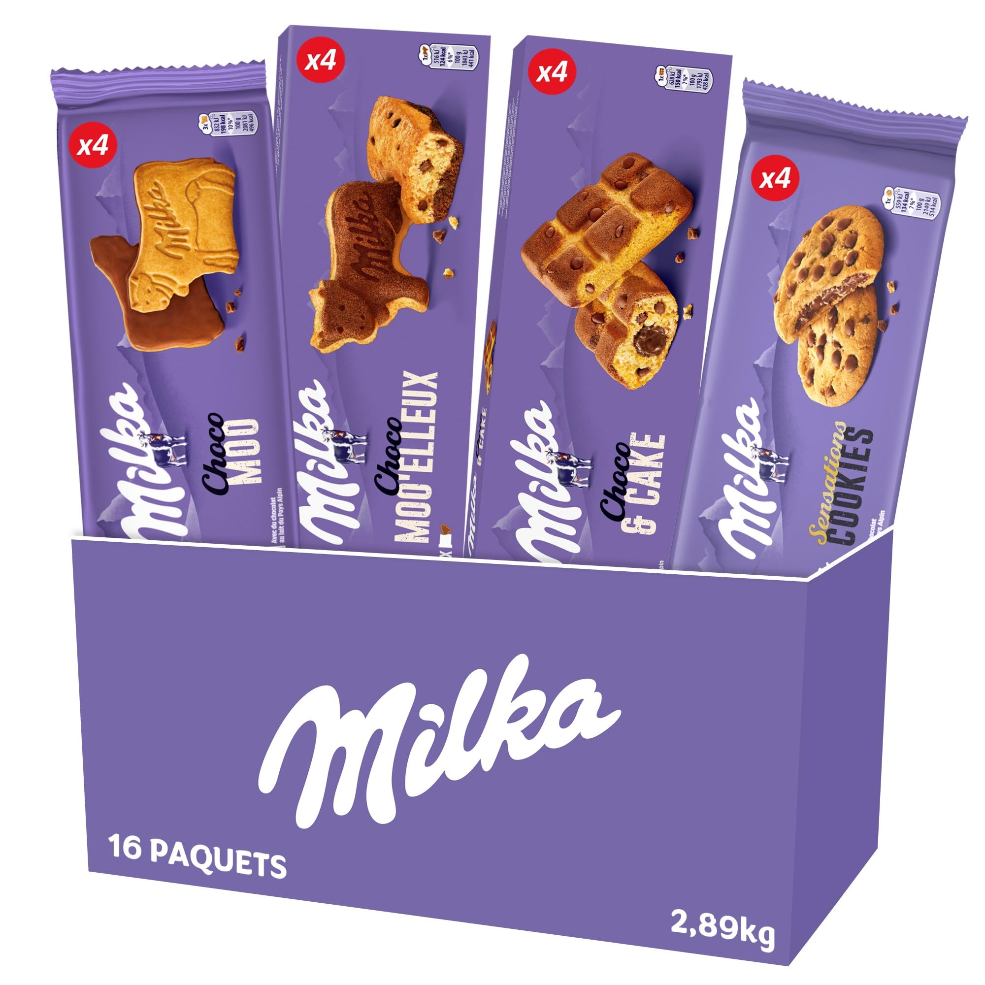 Milka - La Grande Boîte Assortiment Gâteaux Chocolat au Lait - 1x2,89kg