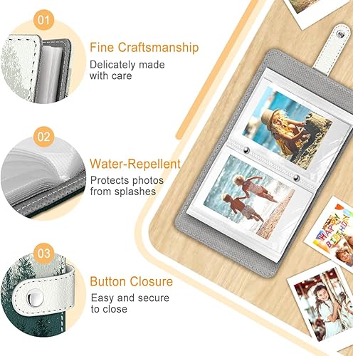 Miniatura 4 de Mist Forest - Álbum de fotos pequeño para películas de 2 x 3 pulgadas, 56 bolsillos, mini álbum lindo para Polaroid Fujifilm Instax Mini impresora