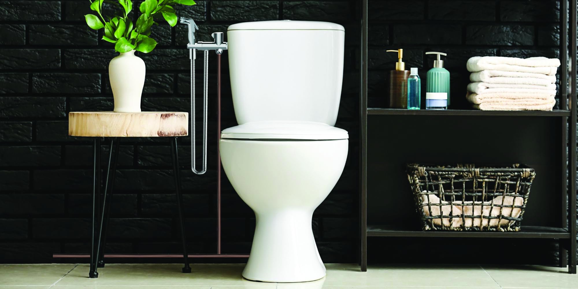 Valentin - Kit Complet hygiène WC avec douchette Jet Pluie à gachette, Flexible métal chromé - VALKI91170000000