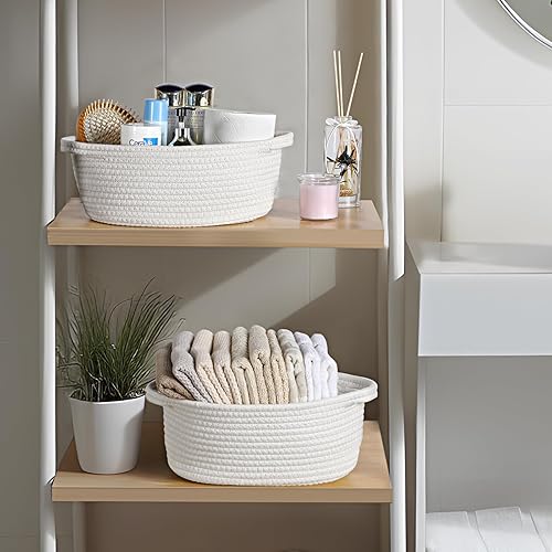 Miniatura 7 de Paquete de 2 canastas pequeñas tejidas con bolsas de regalo y cintas, caja de regalo decorativa vacía, bonita cesta de regalo para bebé para