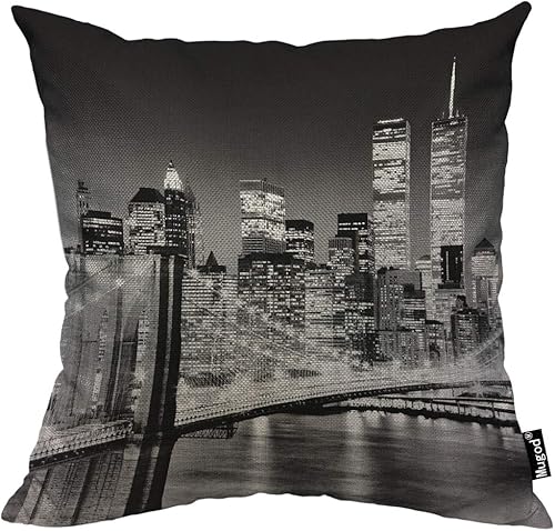 Miniatura 7 de Mugod Fundas de almohada con patrón atómico, vintage, geométrico, de mediados de siglo, rojo, gris, negro, blanco, funda de almohada de algodón y