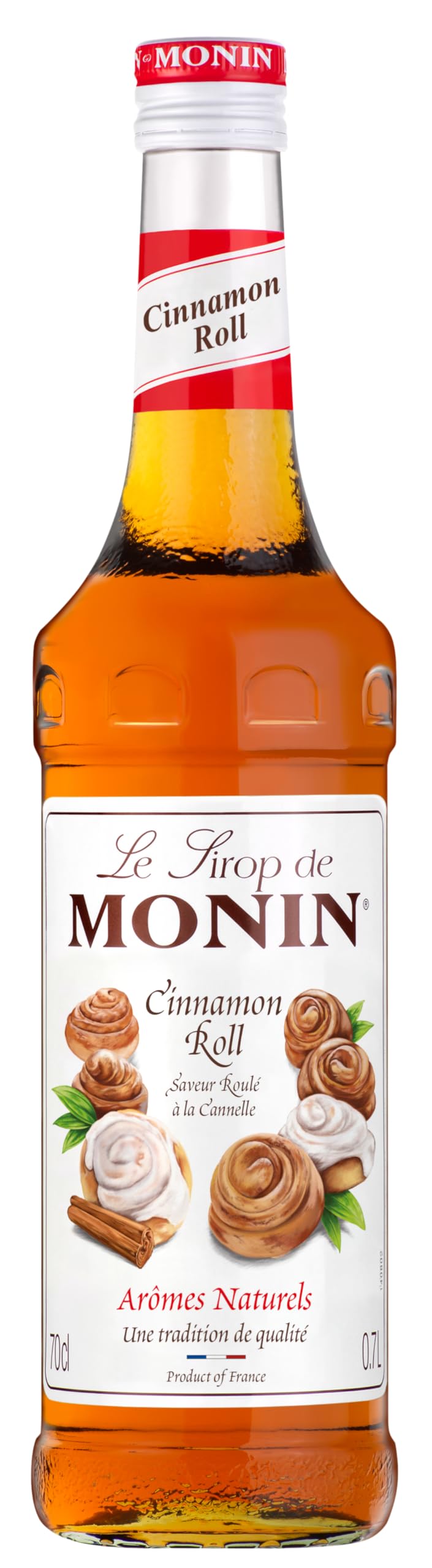 Monin Sirup Cinnamon Roll (1 x 0,7l) - für Kaffee und Getränke - Dessert Verfeinerung - warmes Aroma - Zimt - Geschmack
