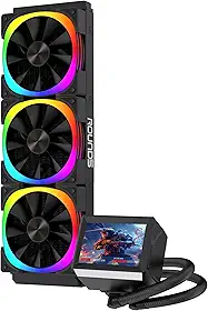 WATER COOLER ROUND5 NOTUS ARGB COM TELA DE 3,5" (Preto 360mm)