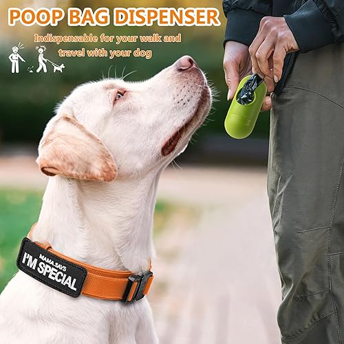 Vista 13 de HYDEME Collar táctico ajustable para perro, collar de nailon de entrenamiento militar con mango de control y hebilla de metal pesado para perros