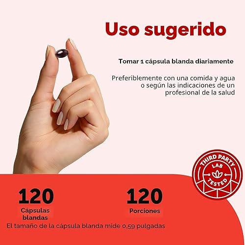 Miniatura 4 de Micro Ingredients Astaxantina 12 mg con aceite MCT, 120 cápsulas blandas, suministro para 4 meses Suplementos antioxidantes de astaxantina