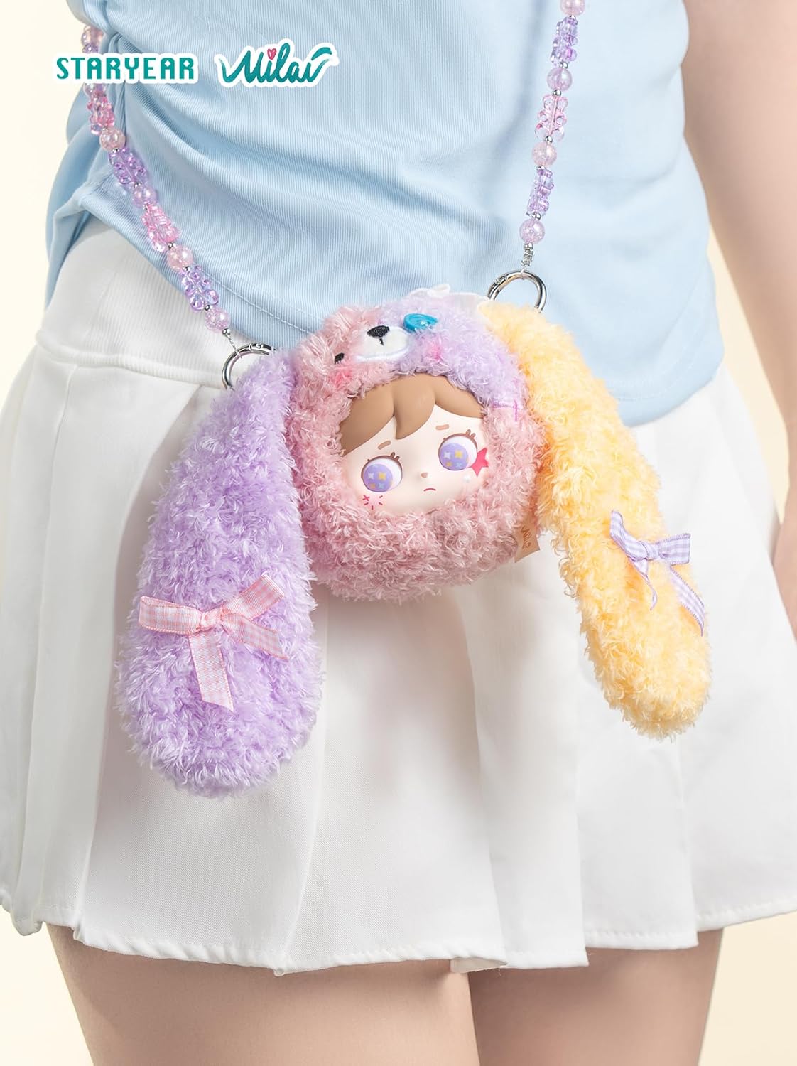 MILAI Surprise Blind Box Figures Doll, Changeable Eyes Plush AirPods Case, Crossbody Bag (6+1+2 Mystery) | Collectible Toy Christmas Birthday Gift for Girls Boys