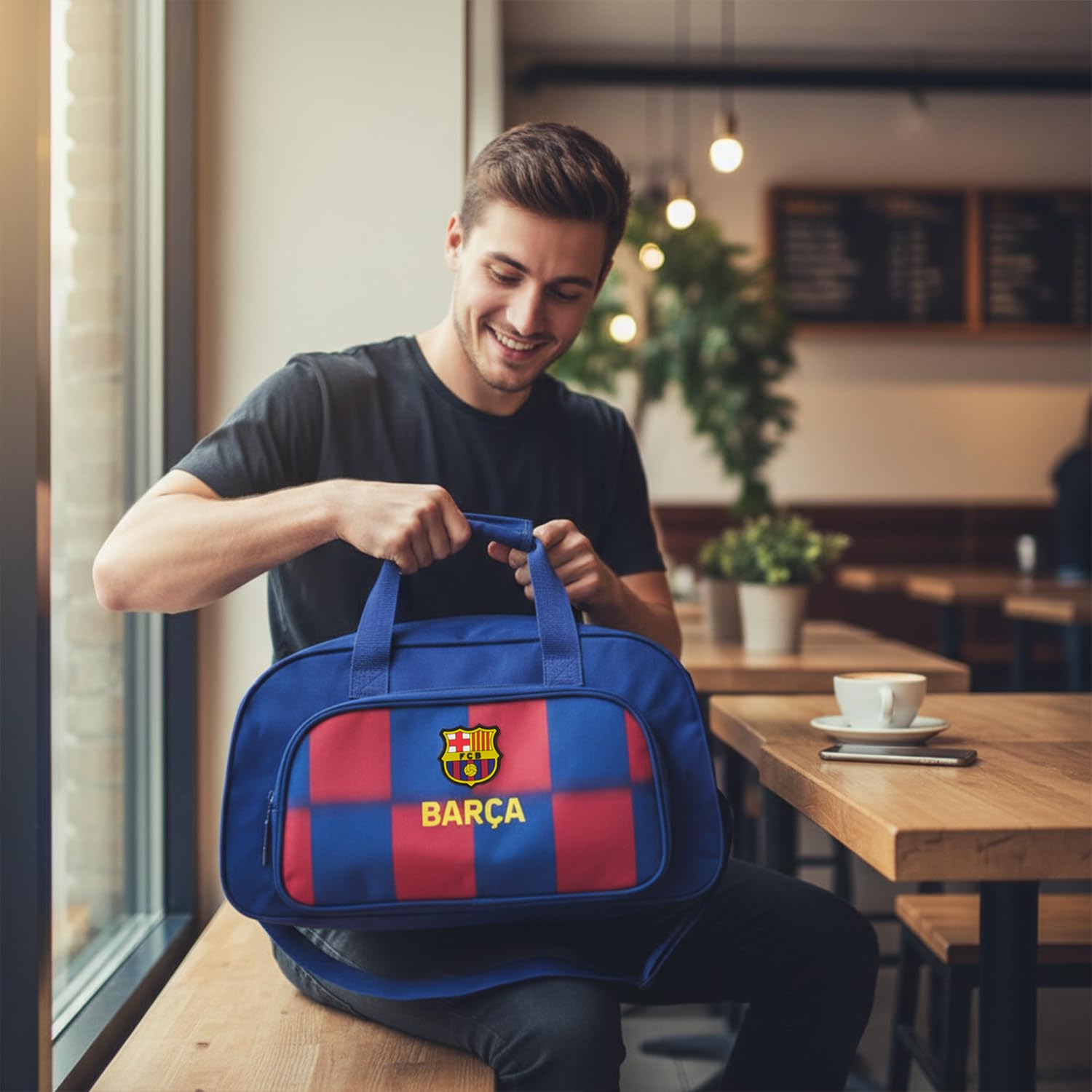 Mochila FC Barcelona unisex asas ajustables, ligera y cómoda, ideal para escuela y actividades diarias, mochila barça