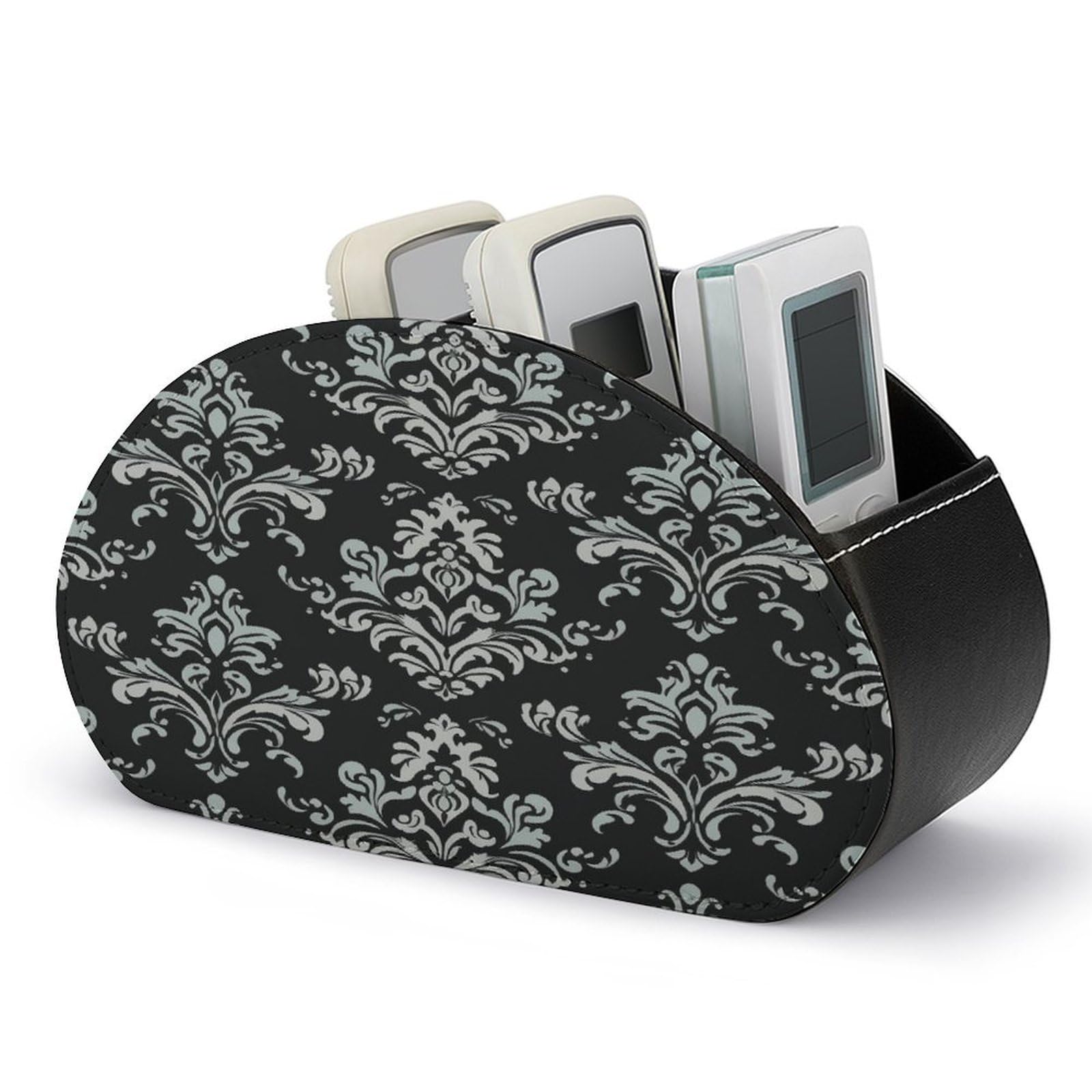 Btcowzrv Style Damask Pattern Remote Control Holder With 5 Compartments
