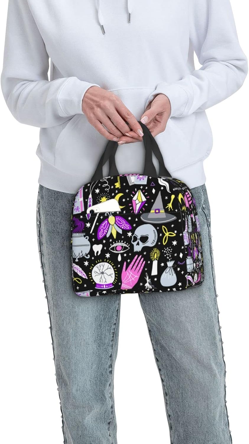 Magic Witch Goth Lunch Box Reusable Lunch Bag Insulated Meal Bags Food Container For Girls Boys Kids Men Women School Work Travel Picnic - Image 2