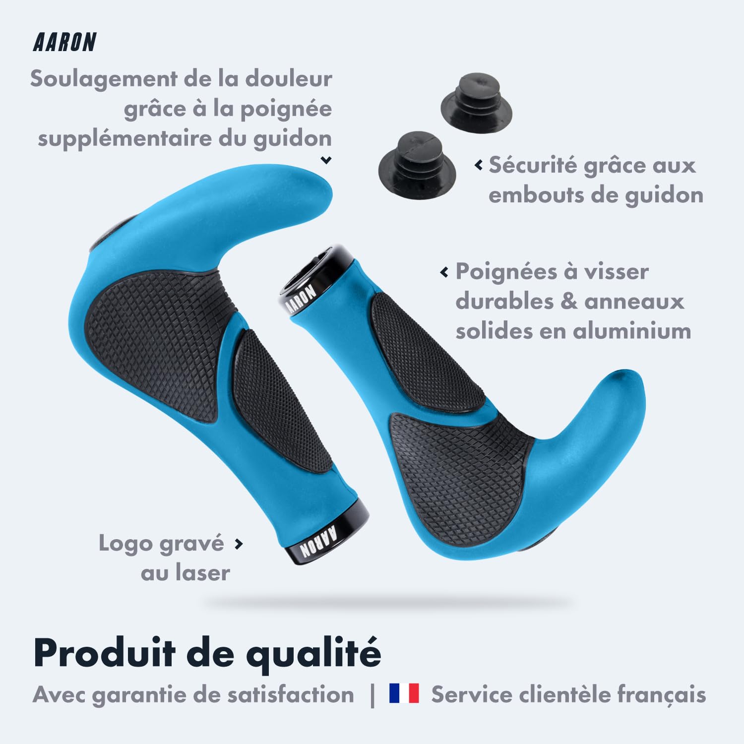 Poignée Vtt Poignées De Guidon Vélo Ergonomiques Mesee - Caoutchouc Antidérapant Avec Corne Poignet Vtt