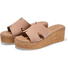 Womens Open Toe Wedge Sandals Slip On Slides Cork Platform Shoes