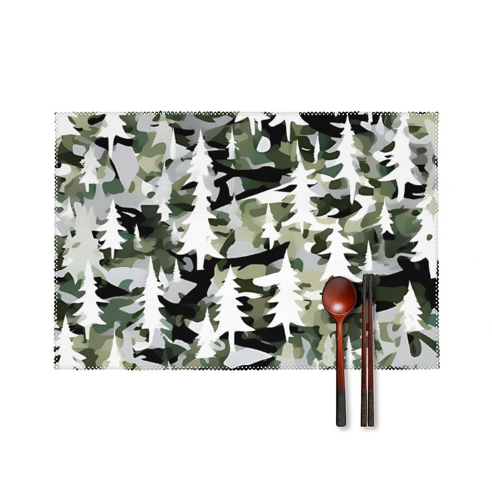 Sets de table camouflage blanc haut de gamme et résistants à la chaleur