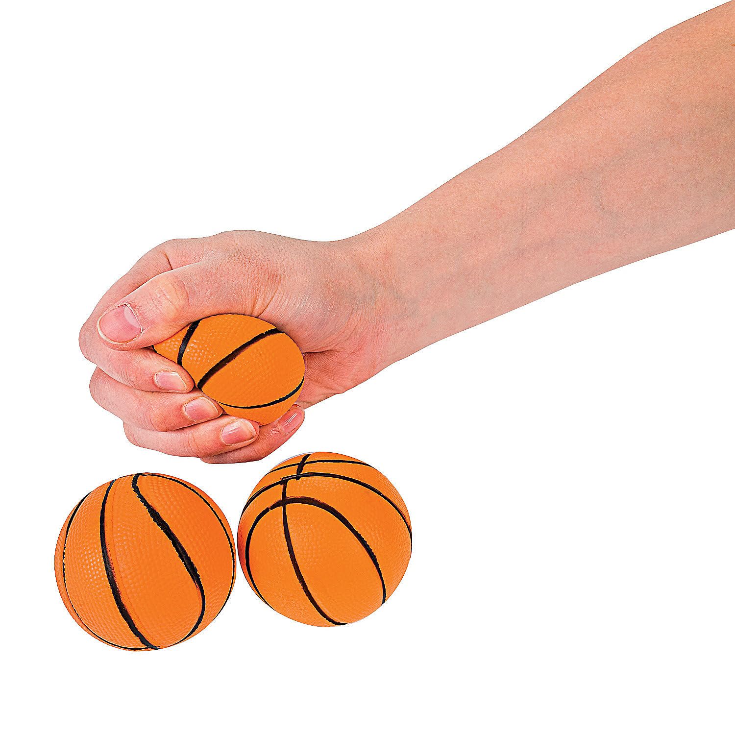 Fun Express - Stress Balls Realistic Basketball Sport - Toys - Balls - Relaxables - 12 Pieces