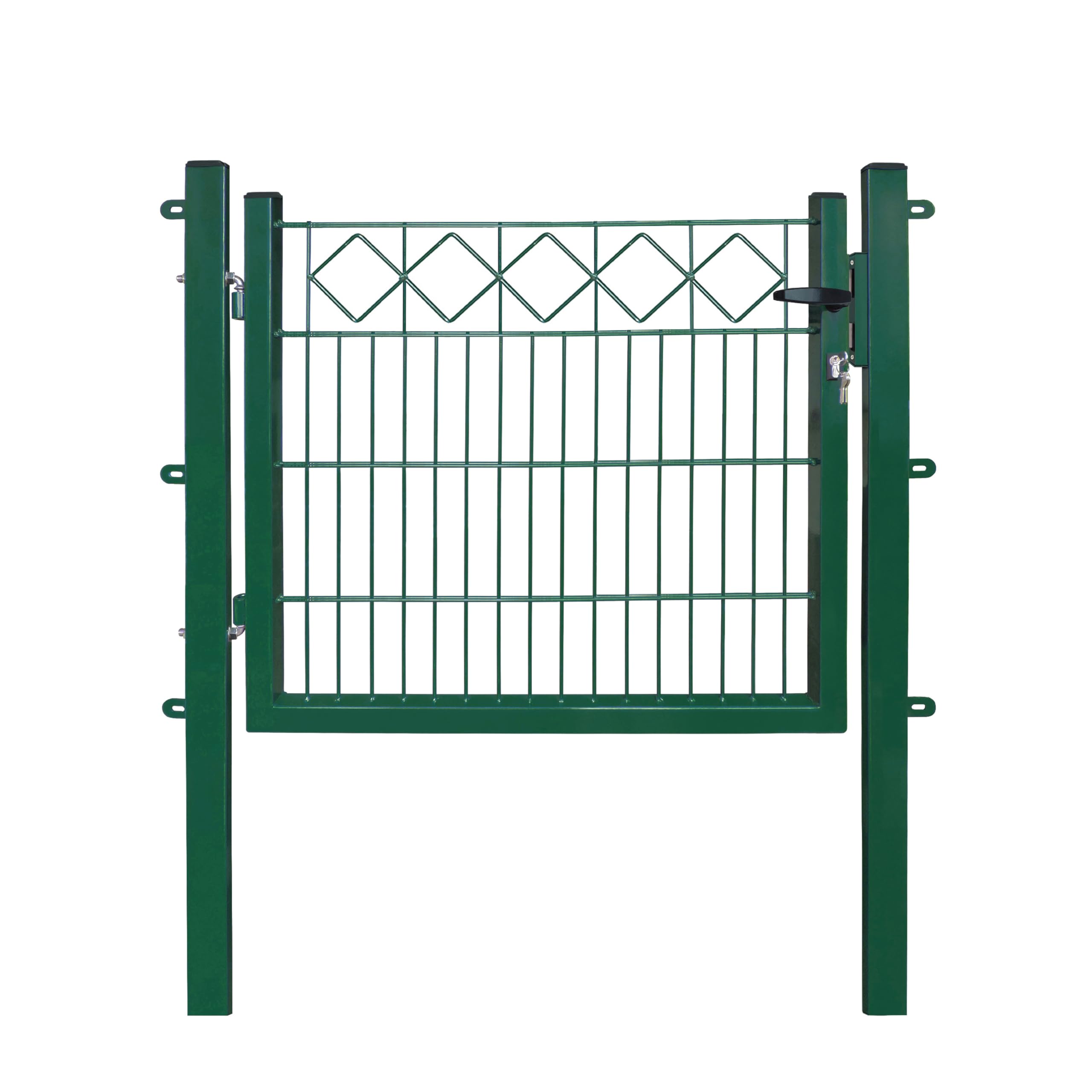 Portail de jardin karo vert 100x80cm clôture rigide avec ornements