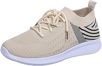 Zapatos Deportivo Malla de Mujer Sneakers Casual Calzado Cómodos Correr Ligeros Transpirables Gimnasio Atlético Tenis Zapatillas Zapatos para Caminar Niña Negro Rosa Caqui Blanca3