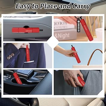 Car Safety Hammer, 2 in 1 Window Breaker Emergency Escape Tool with Seatbelt Cutter, Tungsten Steel Window Breaker for Vehicles & Home (2 Pack)