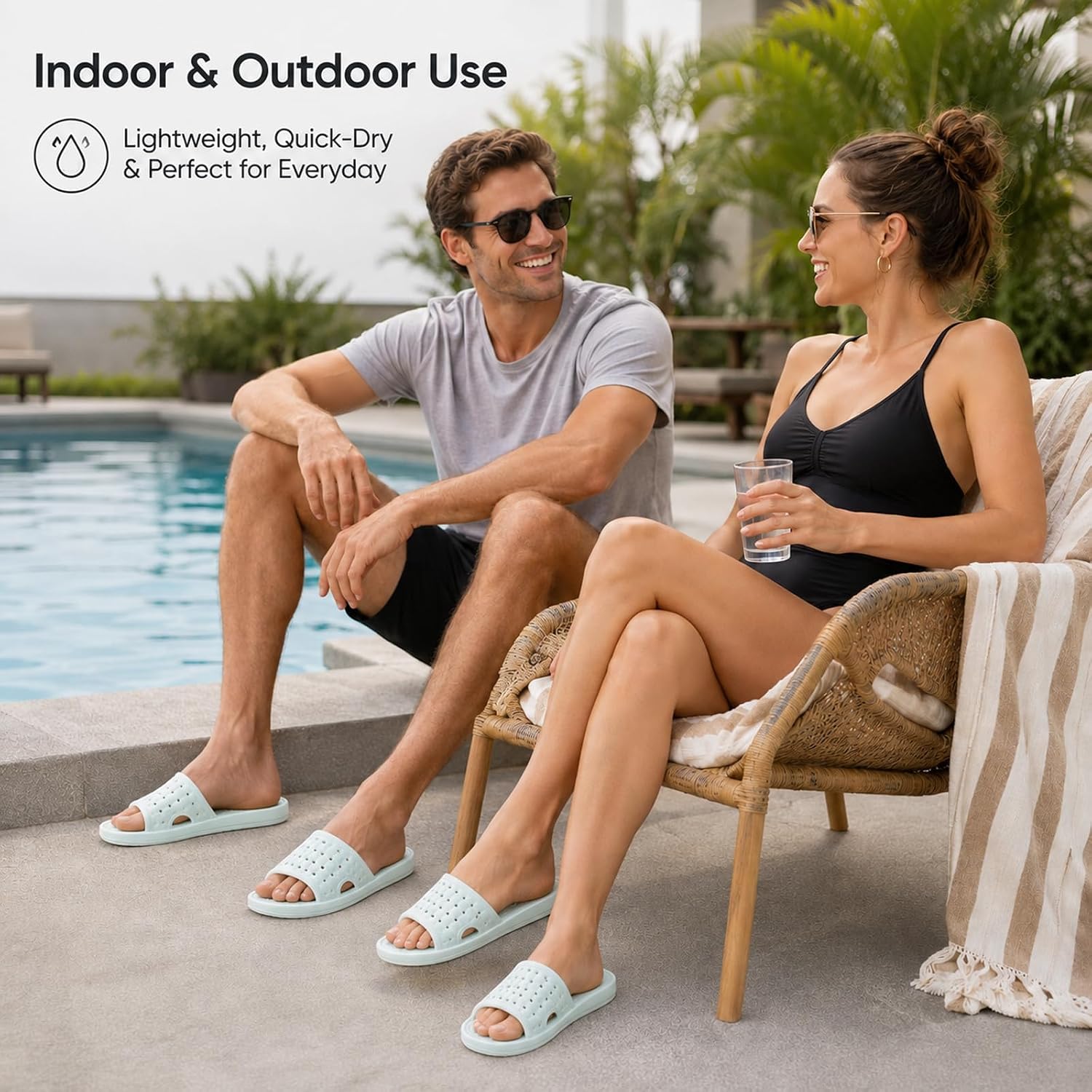 Bath Slippers with Drainage Holes, Quick-Drying Non-Slip Slippers for Home, Dormitory, Bathroom - Unisex image 2