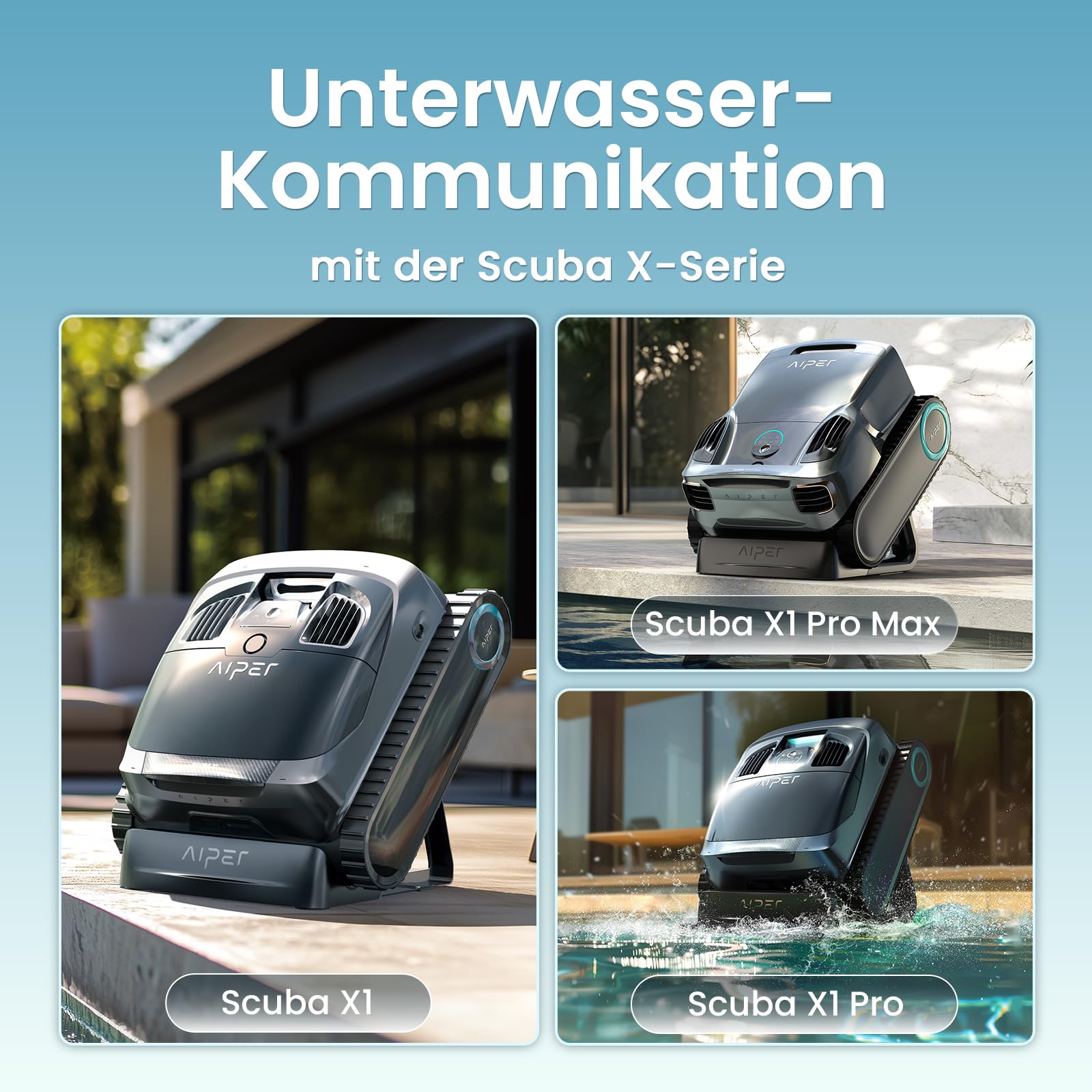 AIPER HydroComm Pro Pool Wassertester Digital – Smart Pool Monitor mit App & Echtzeit-Verbindung zu Poolrobotern, 5-in-1 Wasseranalyse (pH, ORP, EC, TDS, Temperatur)