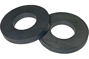 1.75" OD, 0.865" ID, 0.225" Thick Ceramic Ring Magnets with Center Hole (Pack of 2)