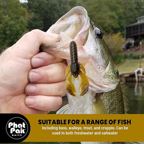 Miniatura 4 de Phat Pak Baits - Beasty Bug Jr Ned Rig Craw Finesse Bass Señuelo de pesca de plástico suave 20ct 2.8"