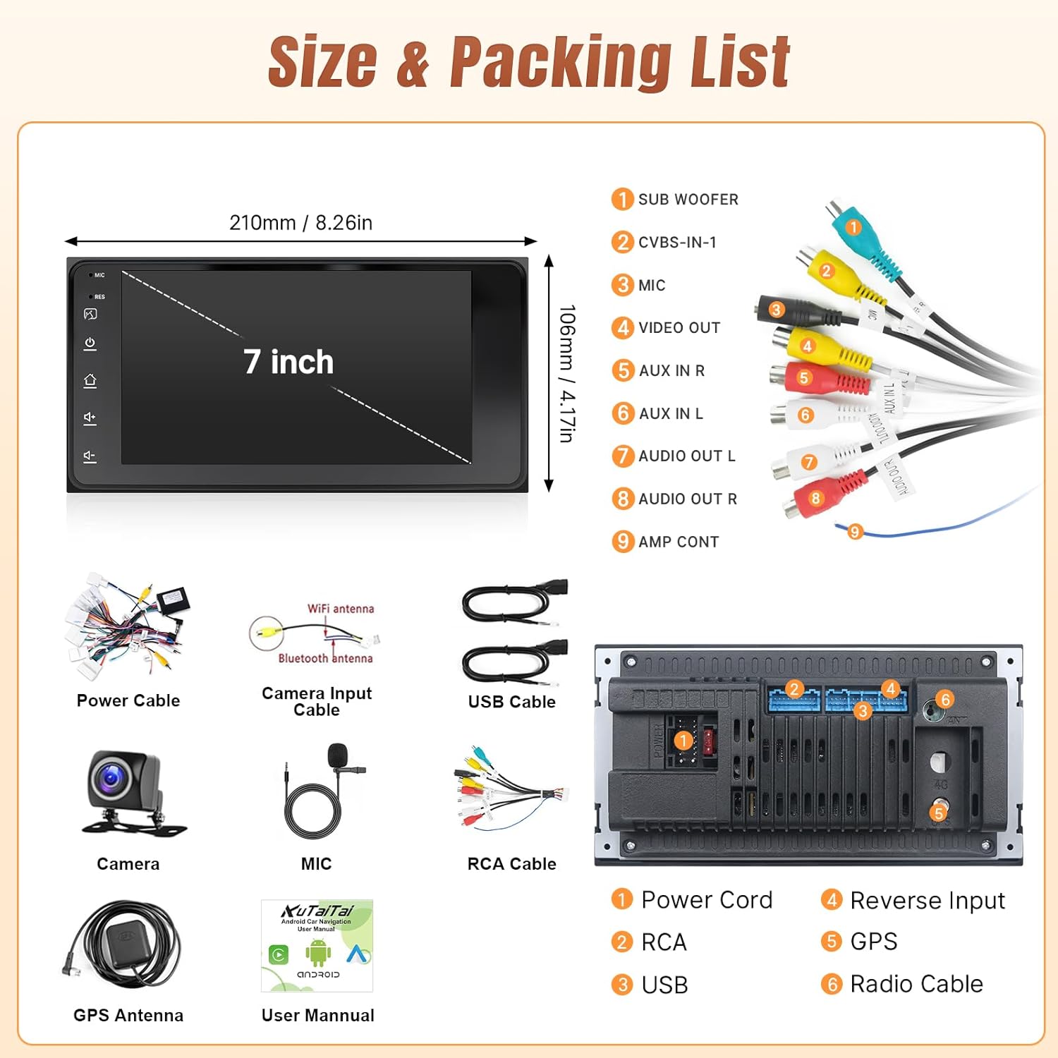 Android Car Radio for Toyota RAV4 4Runner Camry Tundra Sequoia Corolla Terios Land Cruiser 100 Stereo (for J-B-L System), 7 Inch Touch Screen with Carplay Android Auto GPS WiFi BT SWC+ Backup Camera